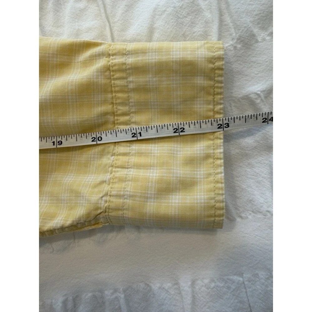 Banana Republic Men’s Long Sleeve Cotton Shirt, Yellow Plaid, Med, GUC